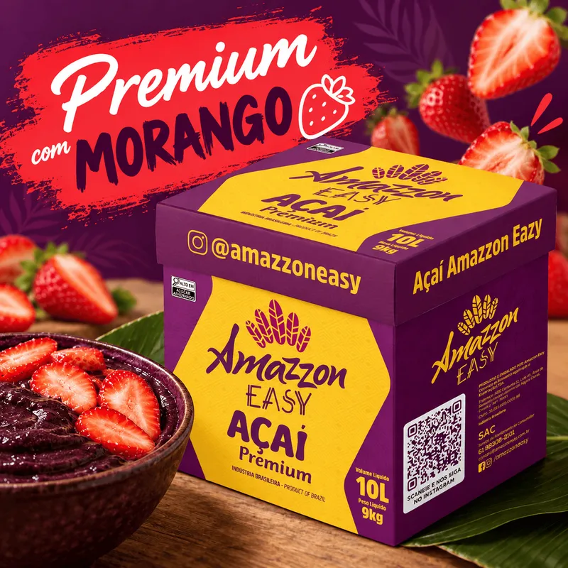 ACAI PREMIUM COM MORANGO 10L